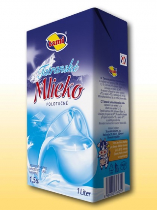 Mléko polotučné trvanlivé Tatranské mlieko 1lt 1,5%